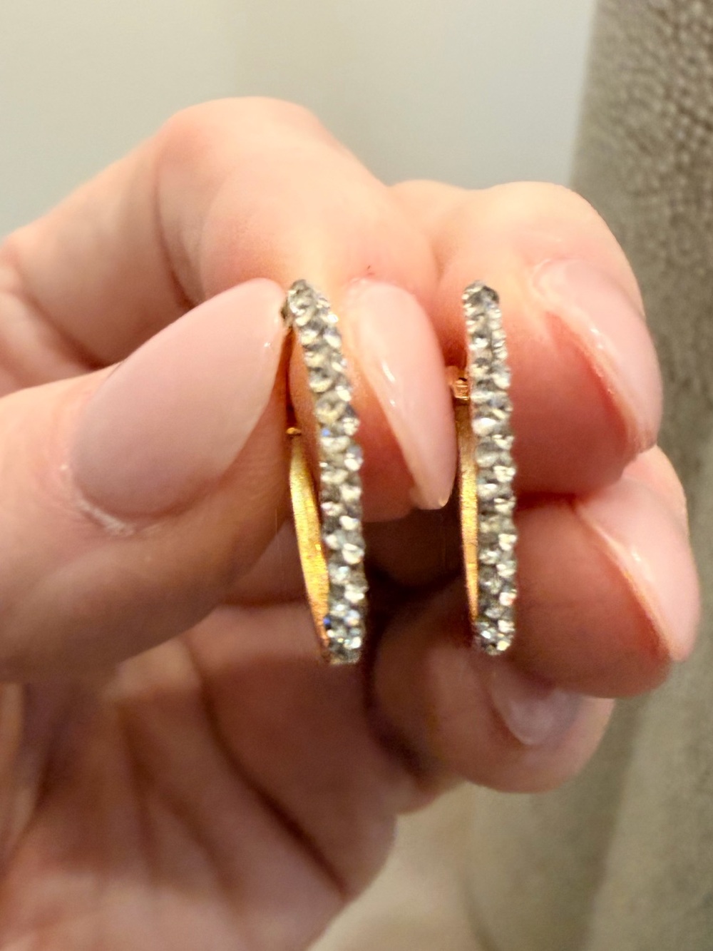 Gold Diamond Hoop Earrings - Elegant Sparkle